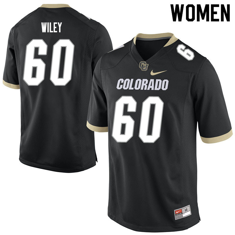 Women #60 Jake Wiley Colorado Buffaloes College Football Jerseys Sale-Black
